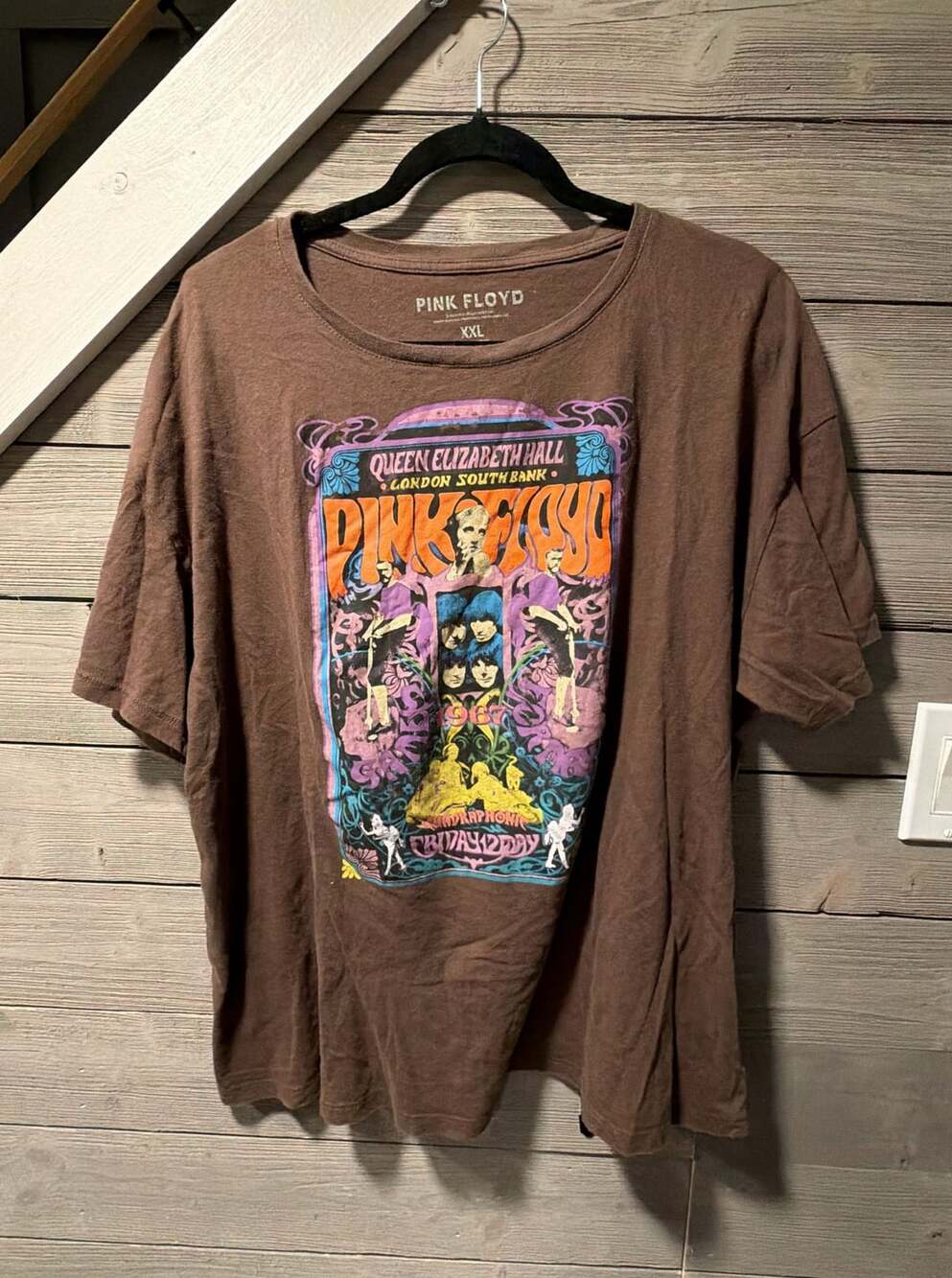 Pink Floyd Queen Elizabeth Hall Graphic T-Shirt XXL Brown